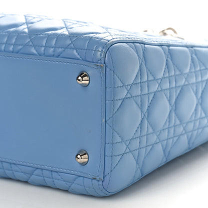 Christian Dior Lambskin Cannage Large Lady Dior Blue 9 of 12