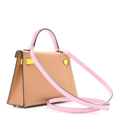 Hermes Epsom Mini Kelly Sellier 20 Chai Mauve Sylvestre Lime 3 of 12
