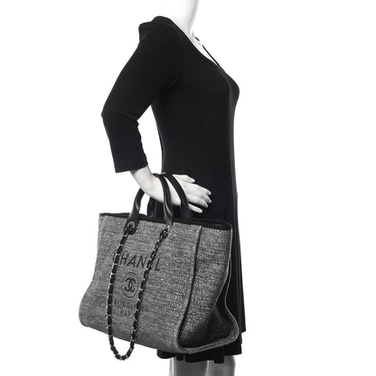 Chanel Canvas Medium Deauville Tote Charcoal 3 of 13