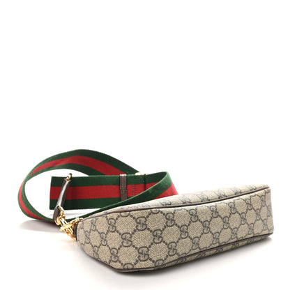 Gucci GG Supreme Monogram Textured Dollar Calfskin Web Small Ophidia GG Handbag Beige Ebony New Acero 4 of 11