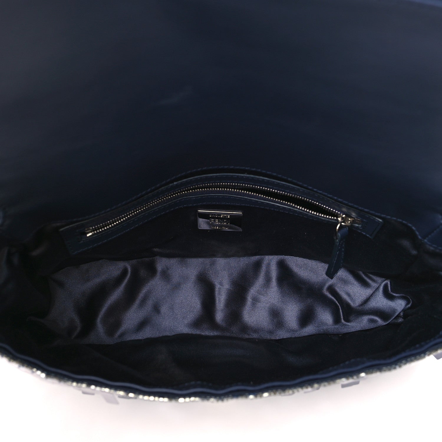 Fendi Sequin Paillettes Sfumate Vitello Grace Baguette Midnight 5 of 10