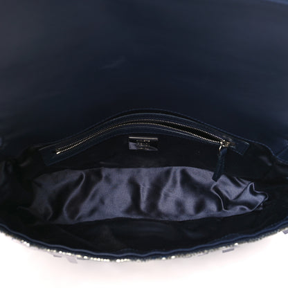 Fendi Sequin Paillettes Sfumate Vitello Grace Baguette Midnight 5 of 10