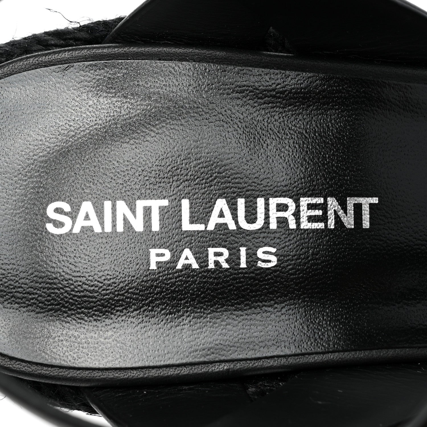 Saint Laurent Calfskin Tribute 95 Platform Espadrille Wedge Sandals 40 Black 6 of 7