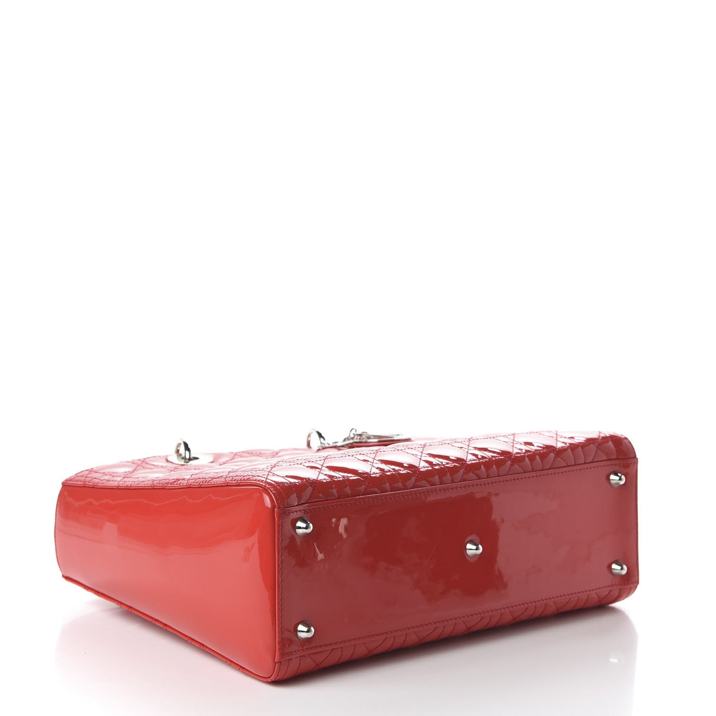 Patent Cannage Large Lady Dior Red