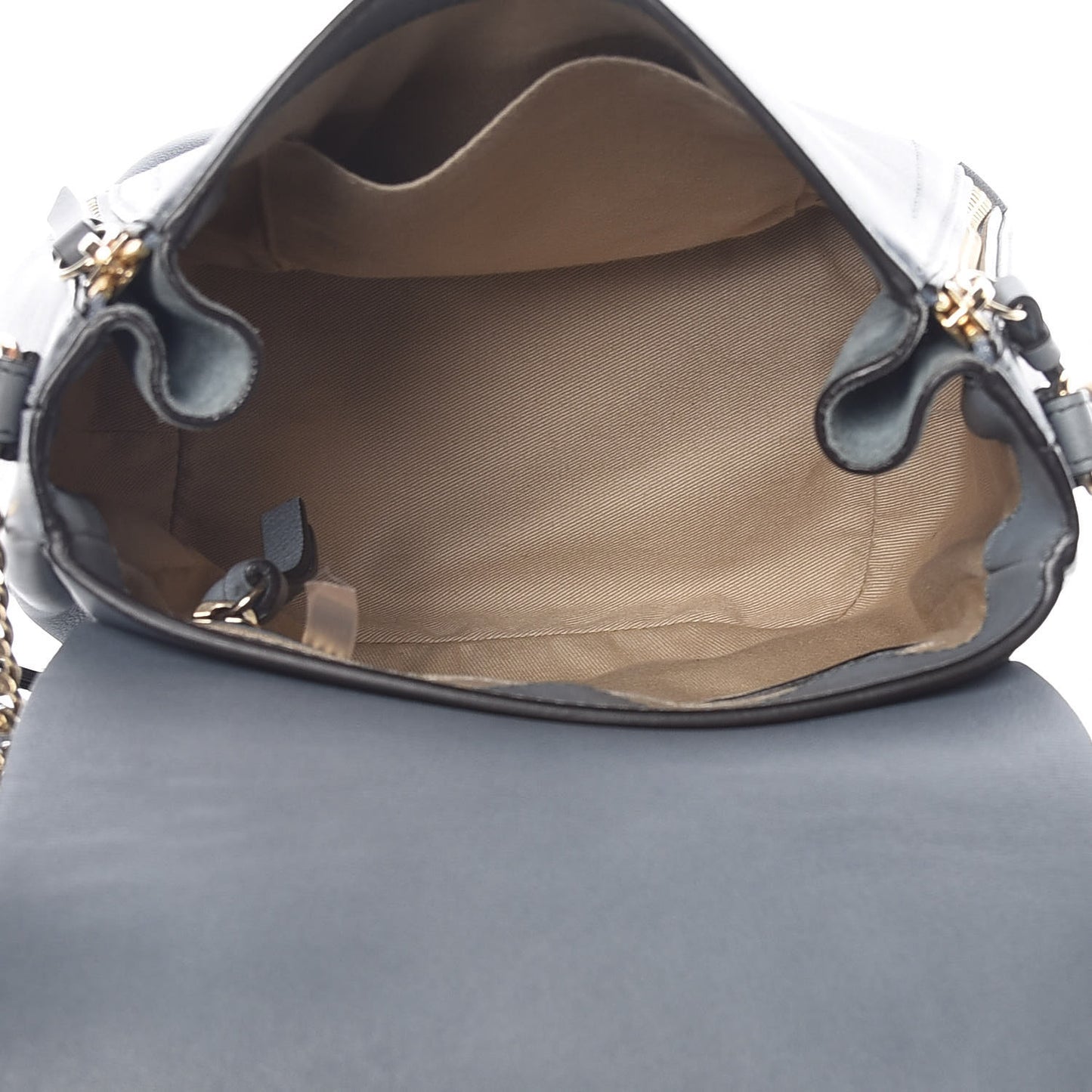 Suede Calfskin Small Faye Backpack Cloudy Blue