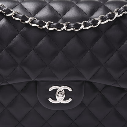 Chanel Lambskin Quilted Jumbo Double Flap Black 12 of 12