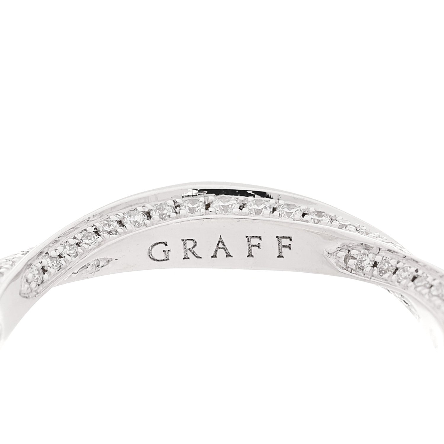 Graff 18K White Gold Diamond Spiral Pave Band Ring 46 3.75 4 of 7