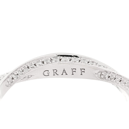 Graff 18K White Gold Diamond Spiral Pave Band Ring 46 3.75 4 of 7
