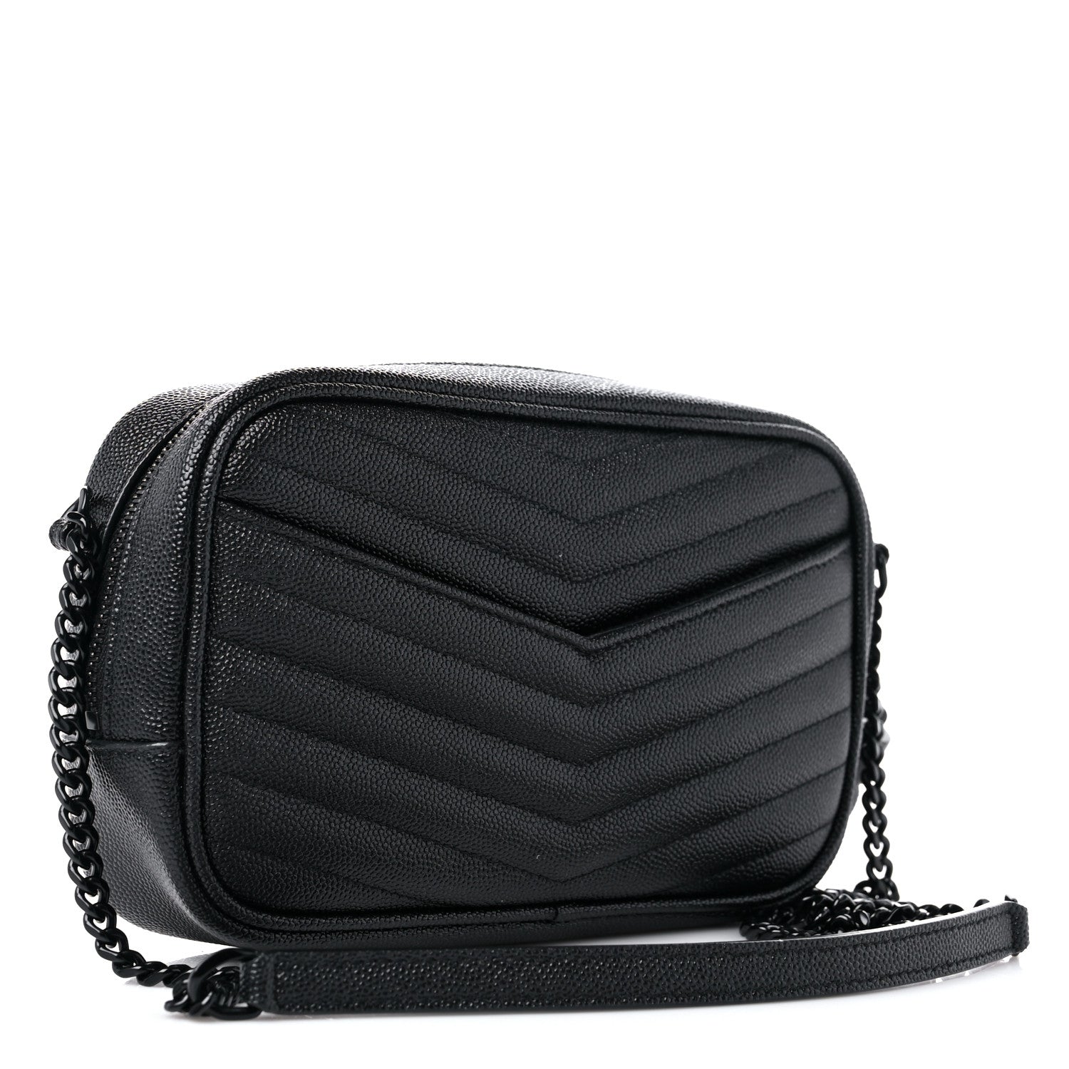 Saint Laurent Grain De Poudre Matelasse Monochrome Monogram Mini Lou Camera Bag Black 3 of 13