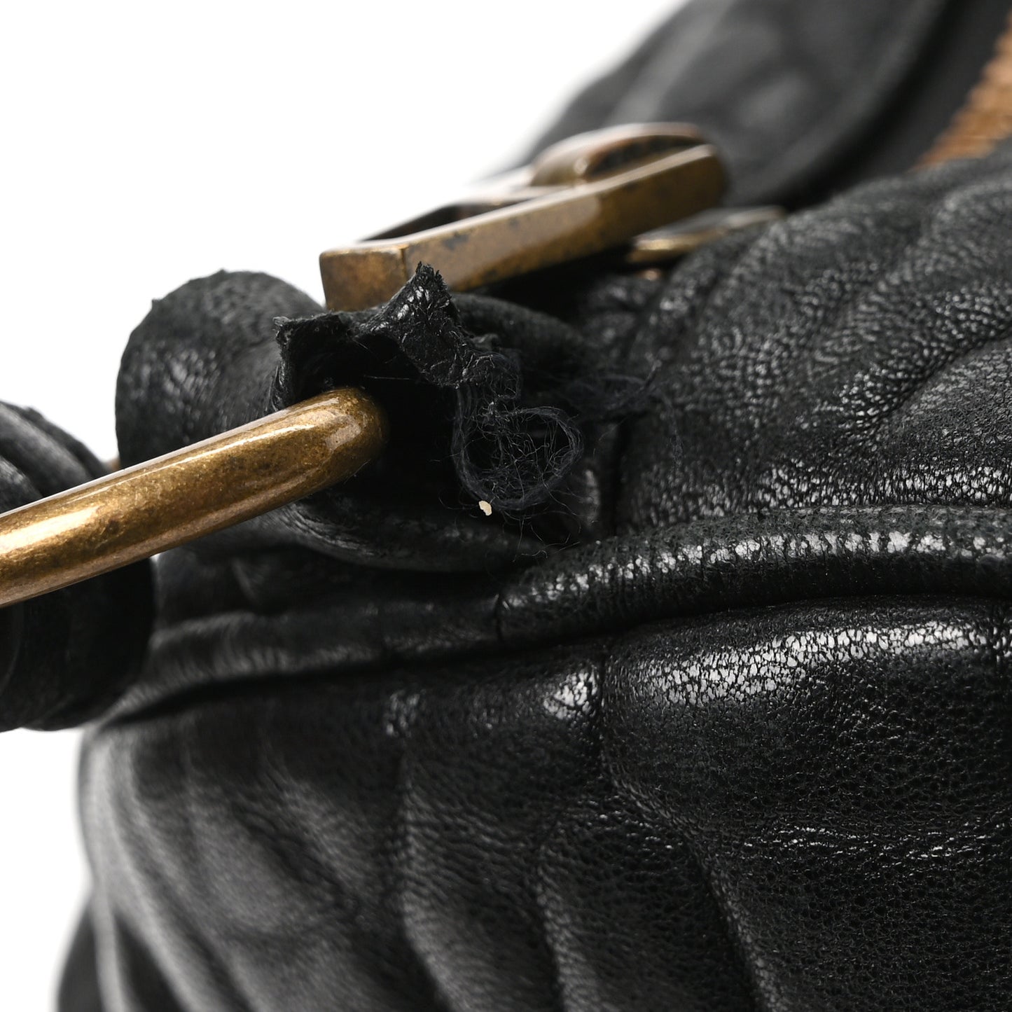 Pebbled Lambskin Rocco Black Antique Brass Hardware
