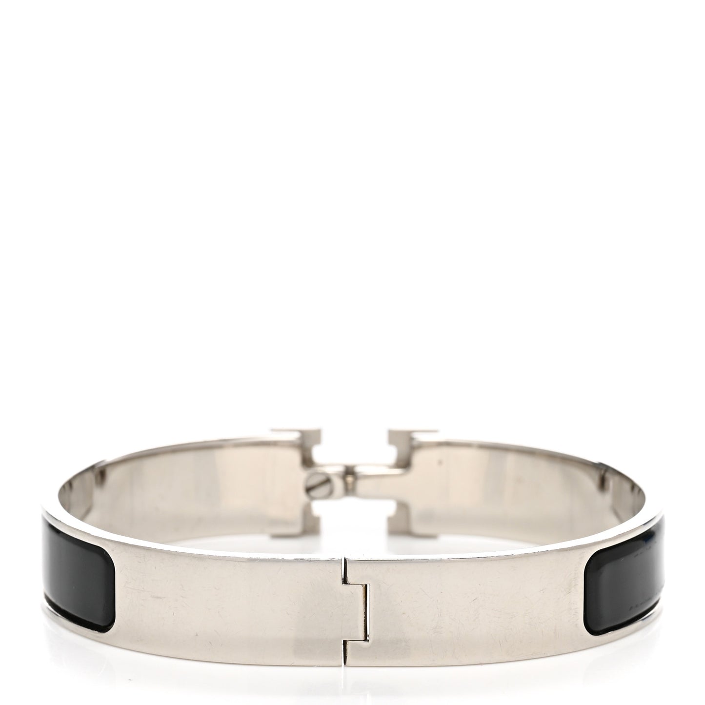 Enamel Narrow Clic Clac H Bracelet GM Black