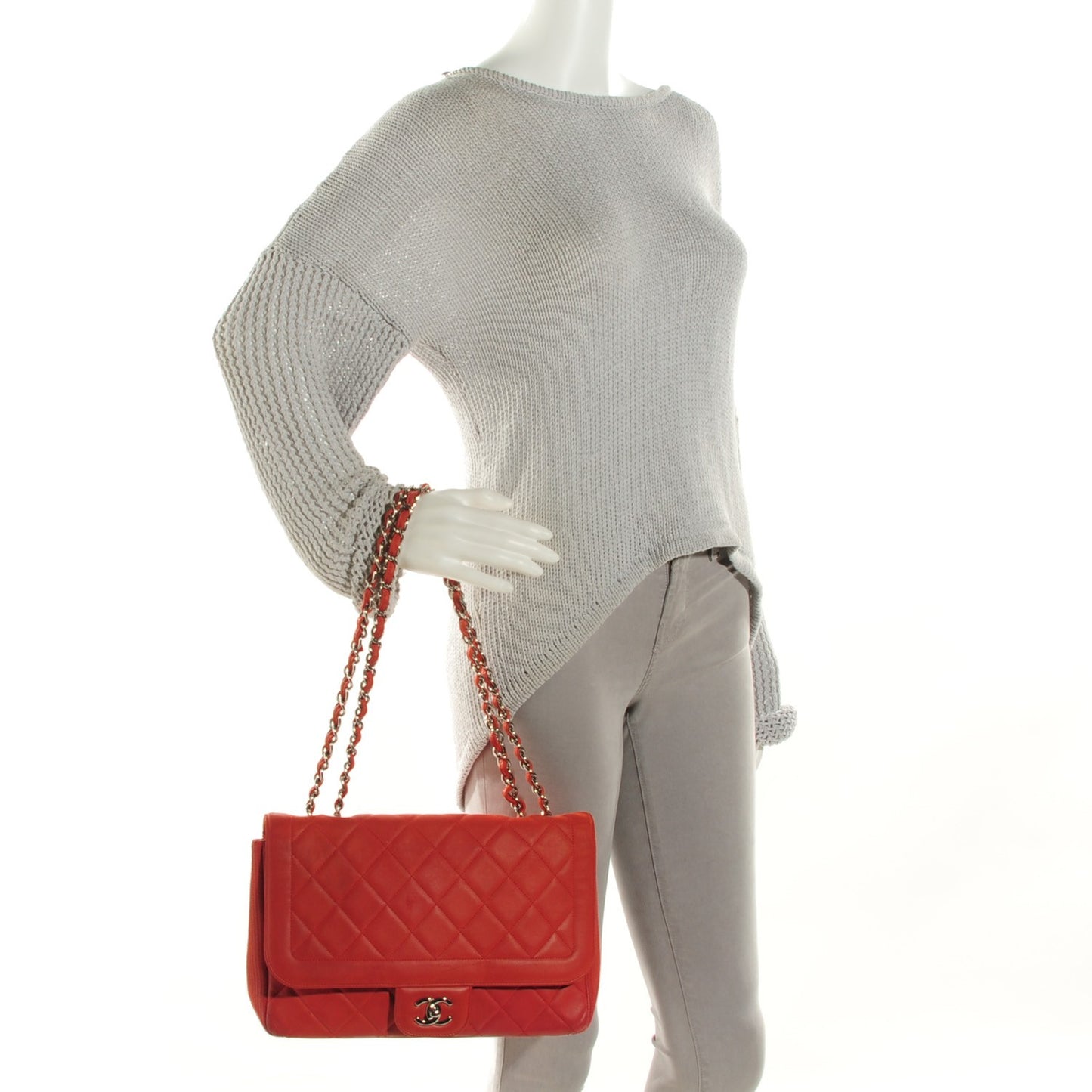 Lambskin Large Coco Rider Flap Coral