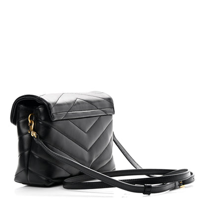 Saint Laurent Calfskin Y Quilted Monogram Toy Loulou Crossbody Bag Black 3 of 12
