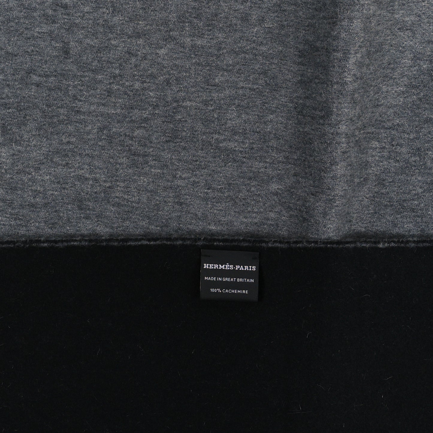 Cashmere Double Face Stole Scarf Gris Clair Black