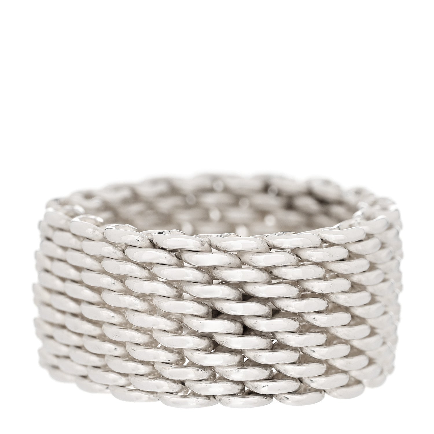 Tiffany Sterling Silver Somerset Mesh Ring 51 5.75 3 of 4