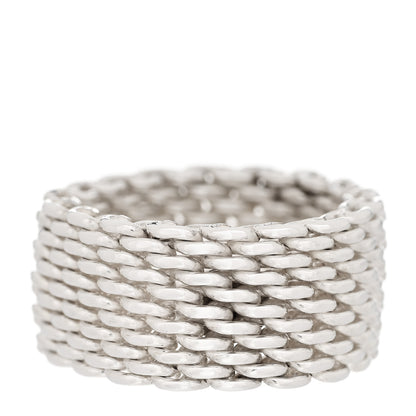 Tiffany Sterling Silver Somerset Mesh Ring 51 5.75 3 of 4