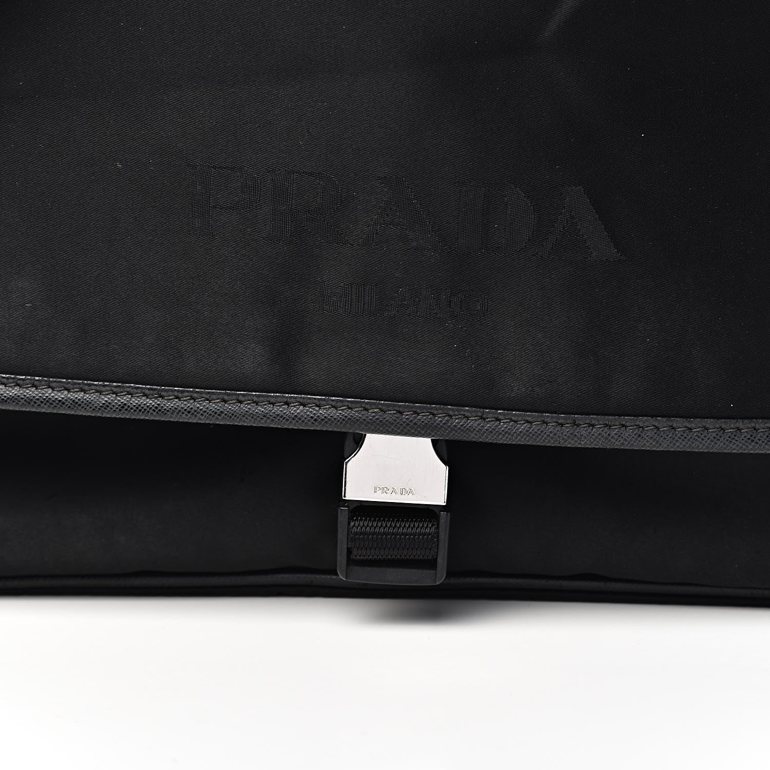 Prada Tessuto Nylon Saffiano Messenger Satchel Black 12 of 12