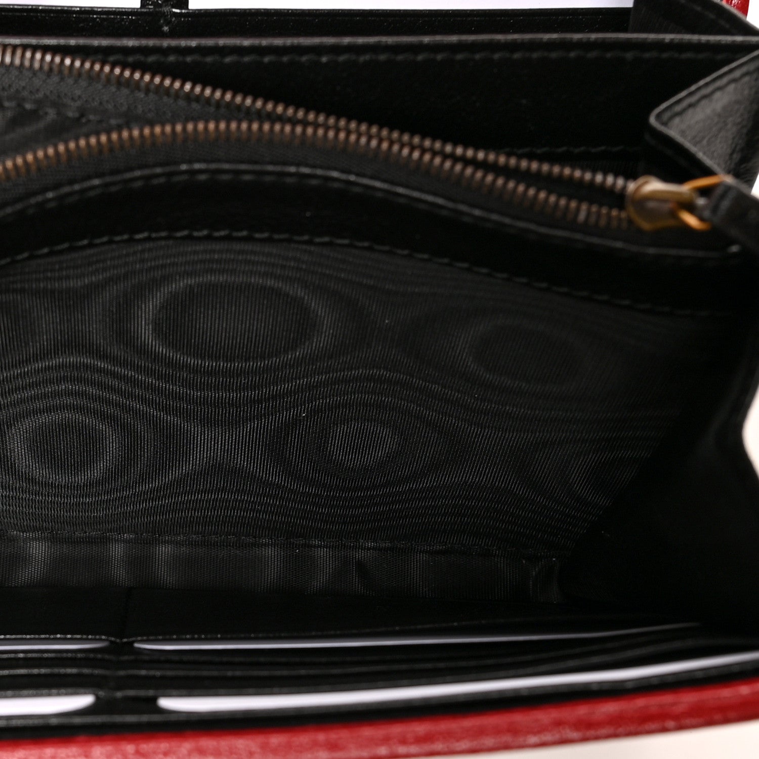 Gucci Vintage Effect Calfskin Matelasse Diagonal Torchon GG Marmont Chain Wallet Black Romantic Cherry 7 of 11