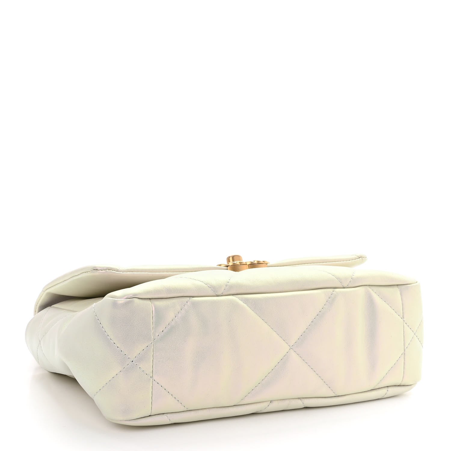 Chanel Iridescent Calfskin Quilted Medium Chanel 19 Flap White 4 of 10