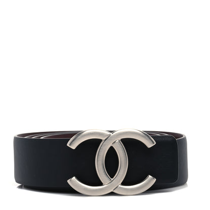 Chanel Calfskin CC Reversible Belt 90 36 Black Burgundy 1 of 5
