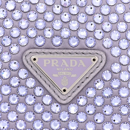 Prada Satin Crystal Mini Re-Edition 2000 Bag Glicine 7 of 12