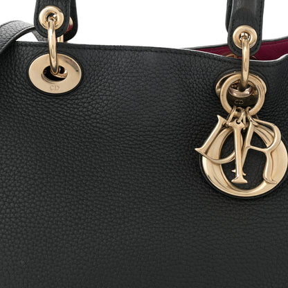 Christian Dior Bullcalf Large Diorissimo Tote Black Rose Indien 8 of 14