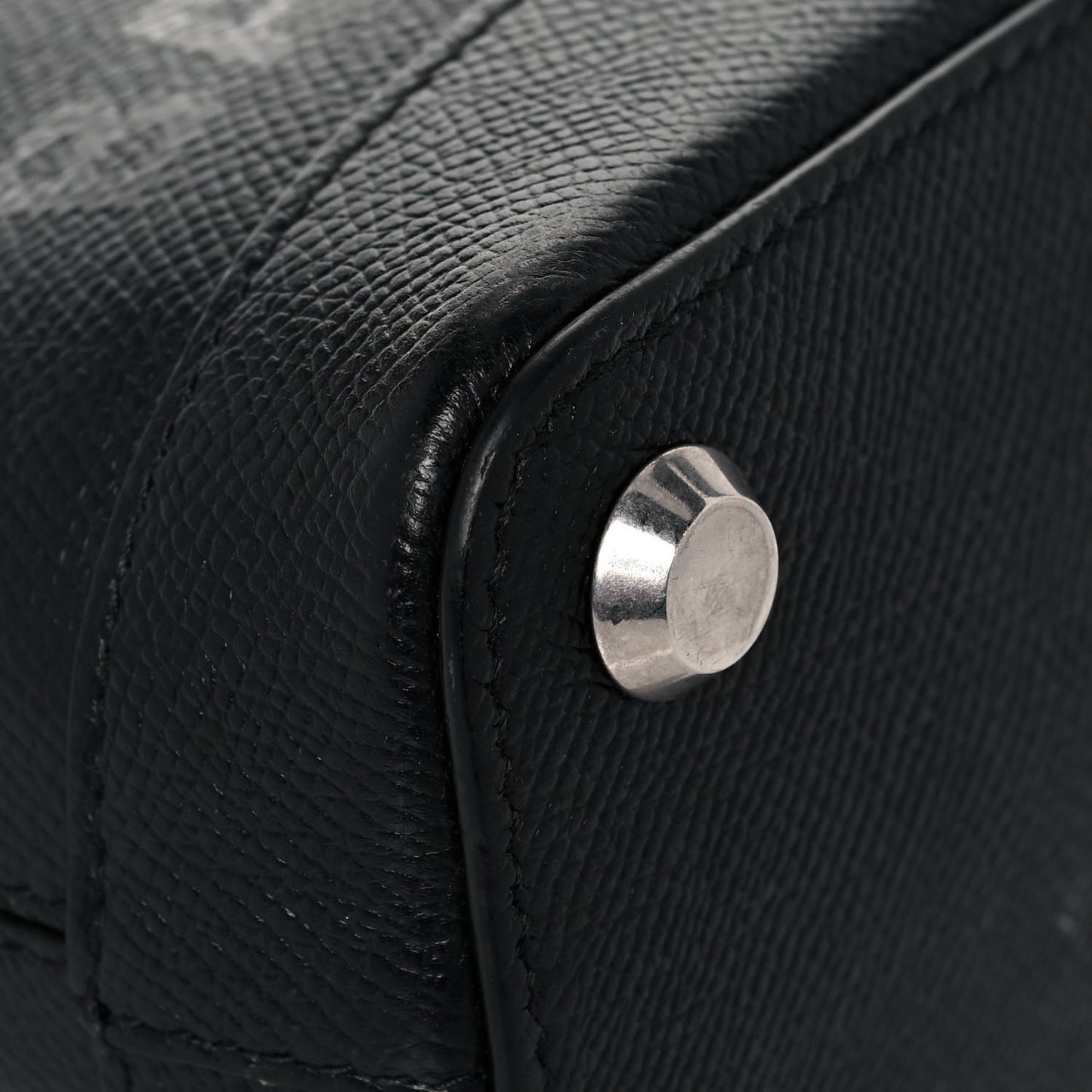 Signature Grained Calfskin Logo XXS Ville Top Handle Bag Black