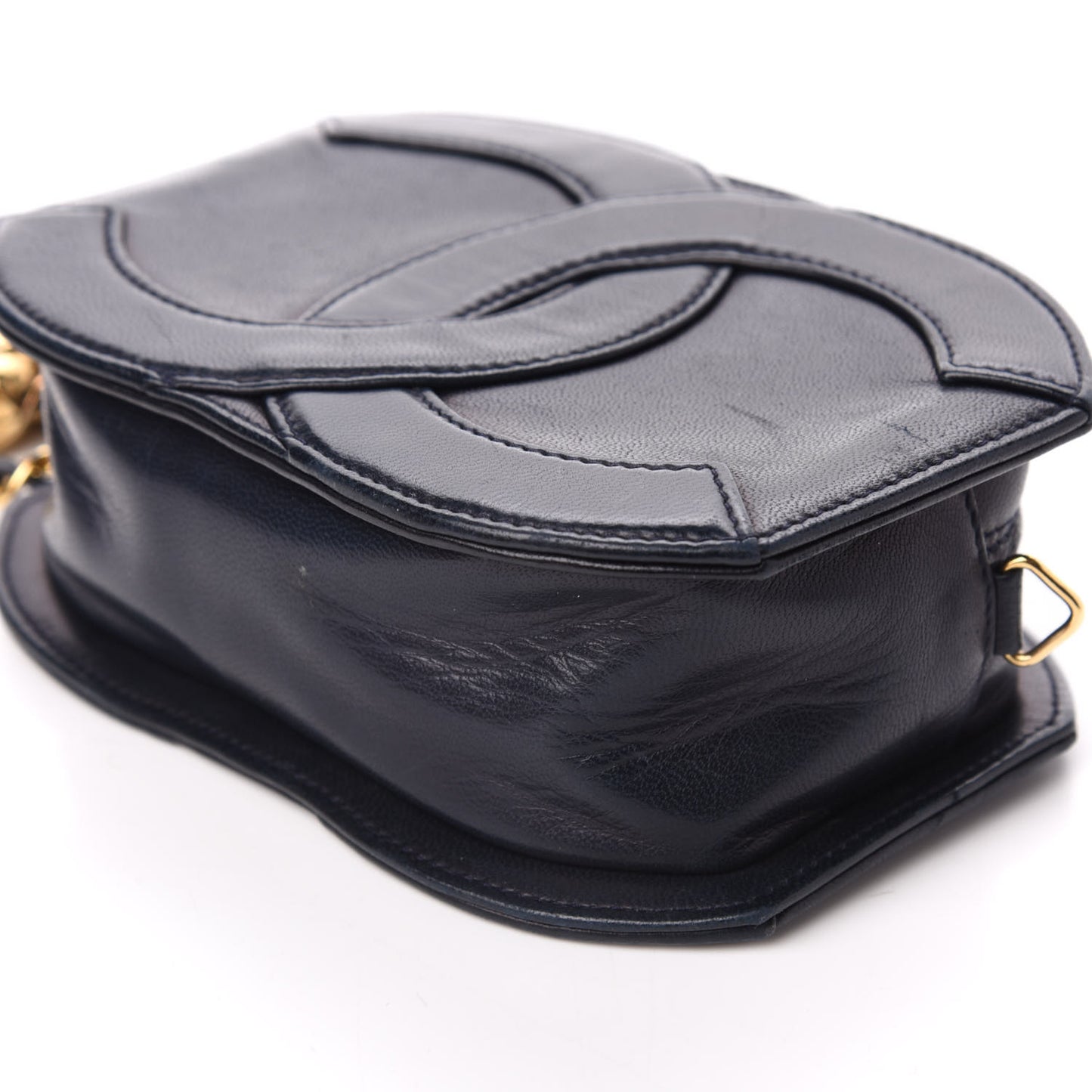 Lambskin Quilted CC Tassel Crossbody Black