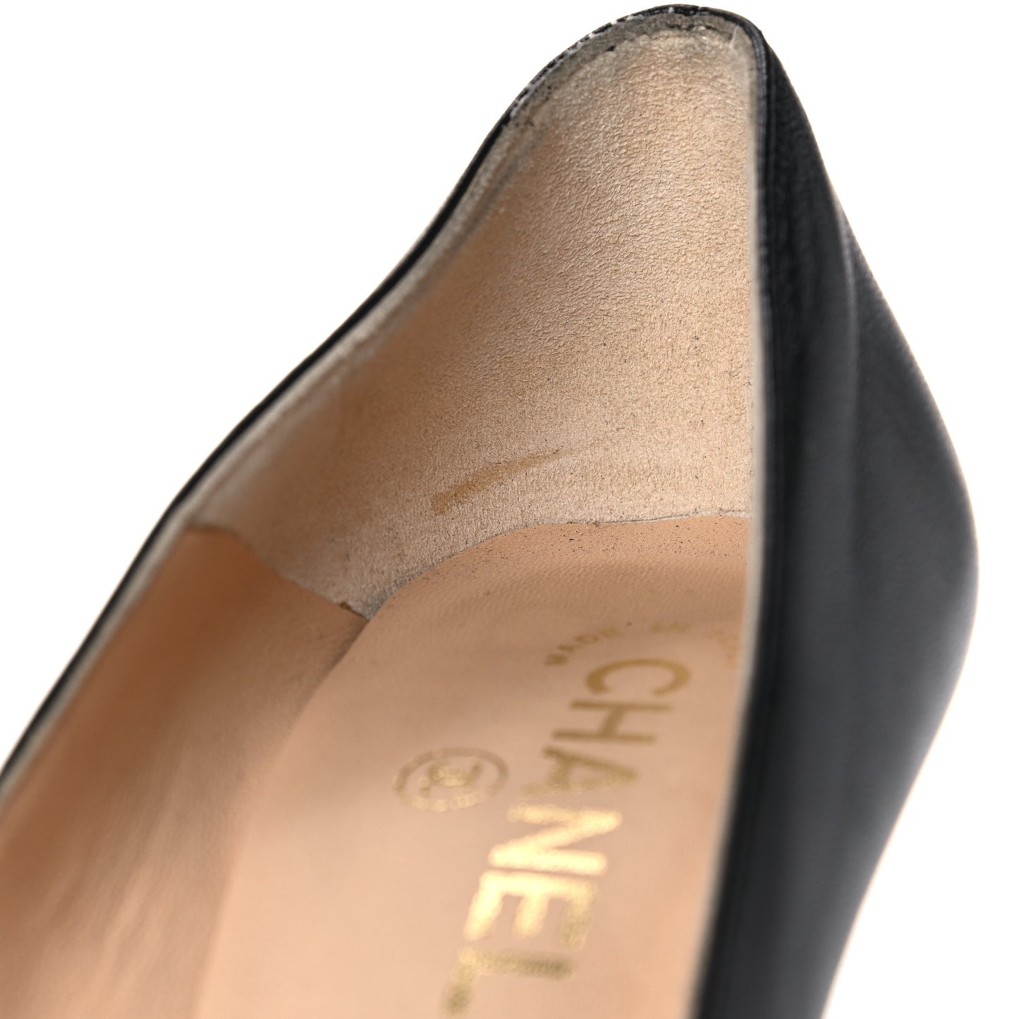 Lambskin CC Cap Toe Platform Pumps 38.5 Black