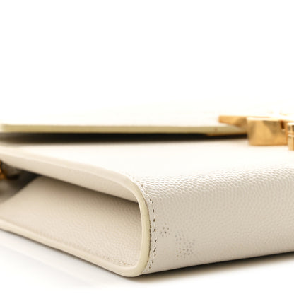 Saint Laurent Grain De Poudre Monogram Cassandra Chain Wallet Crema Soft 8 of 9
