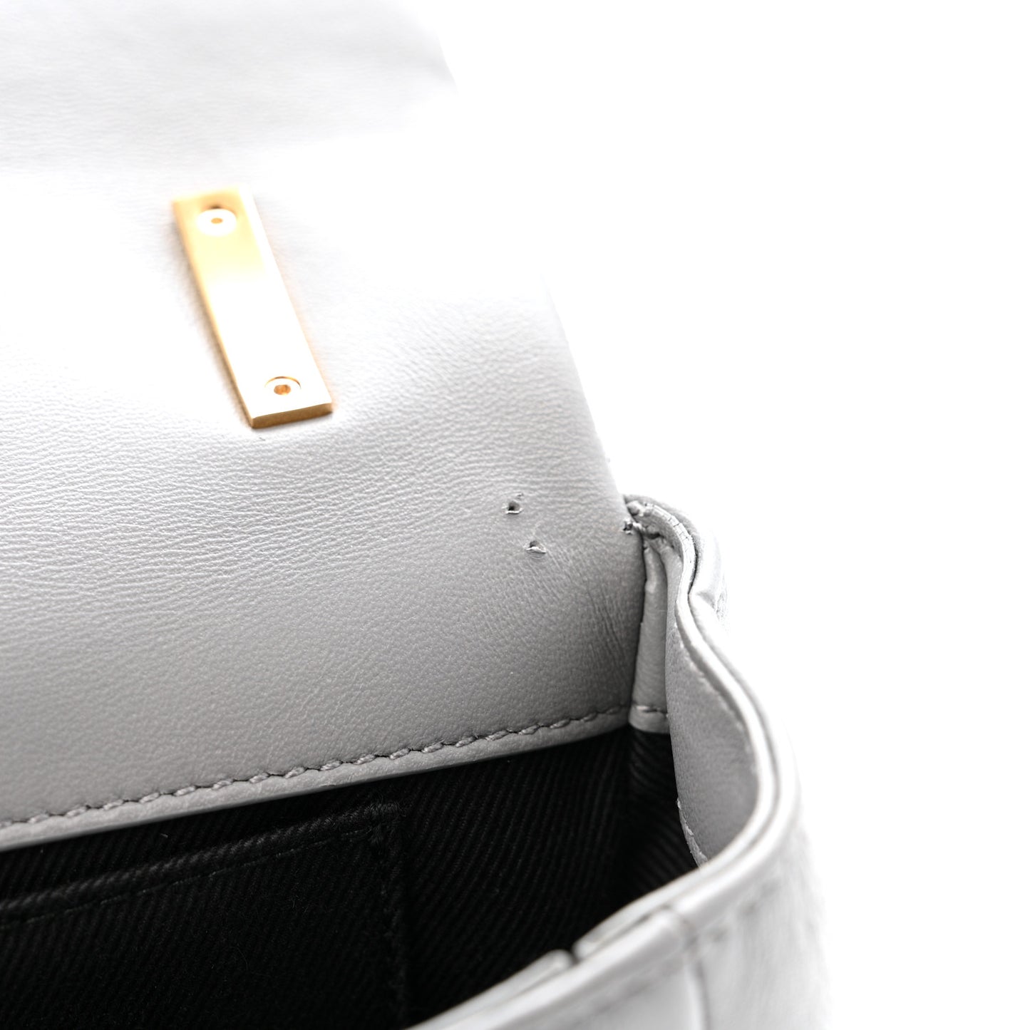 Lambskin Quilted Small Lola Bag Grey