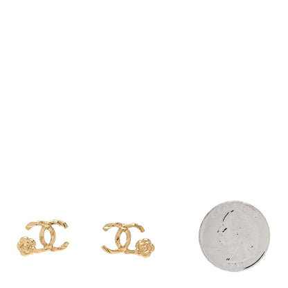 Chanel Metal Camellia CC Earrings Gold 2 of 4