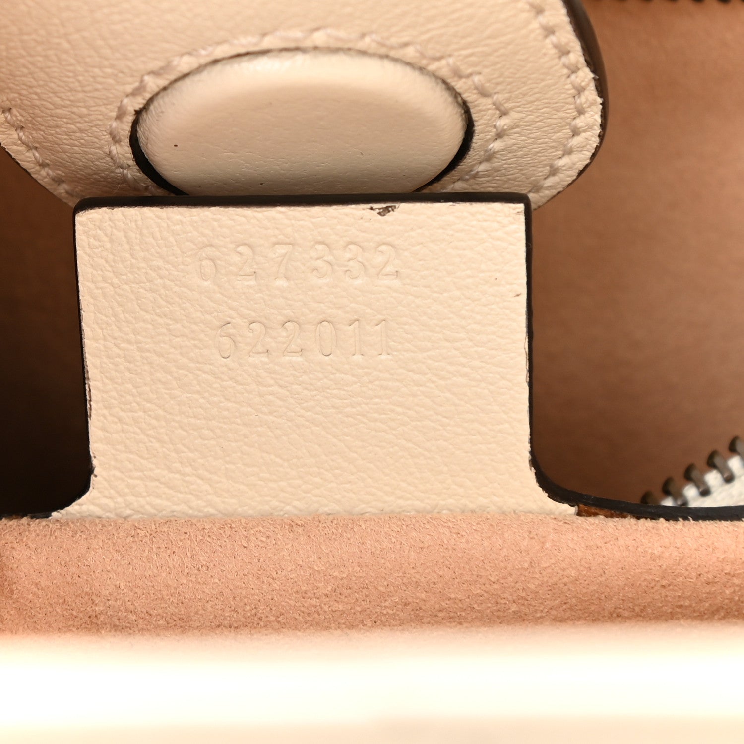 Gucci Azalea Calfskin Matelasse Diagonal GG Marmont Tote Bag Mystic White 7 of 11