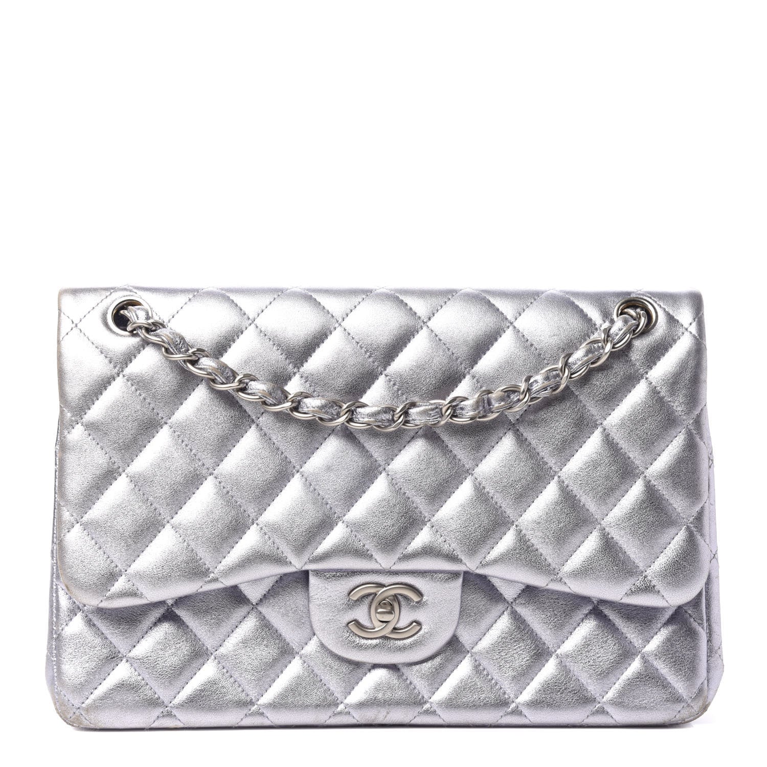 Chanel Metallic Lambskin Quilted Jumbo Double Flap Light Purple 1 of 11