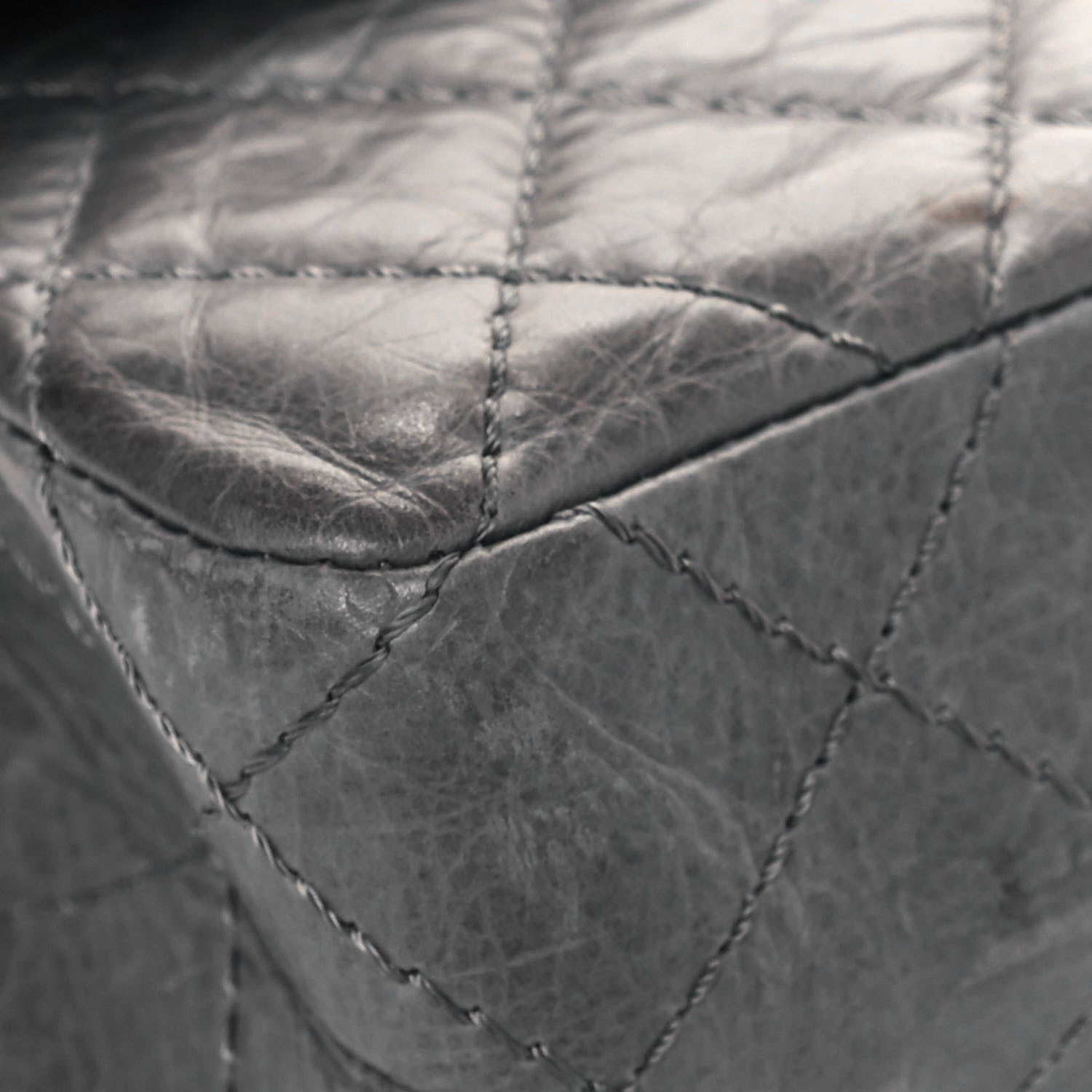 Chanel Aged Calfskin Quilted 50th Anniversary 2.55 Reissue Flap 226 Grey 9 of 14
