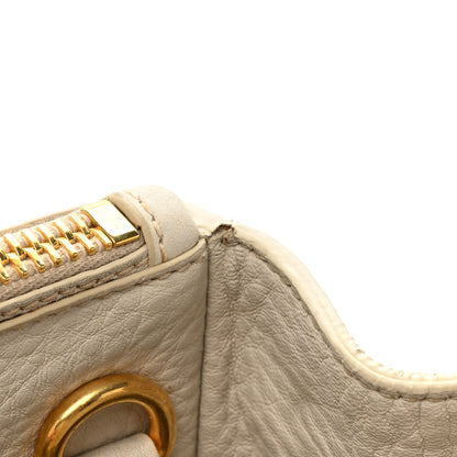Prada Vitello Daino Large Double Zip Tote Talco 13 of 23