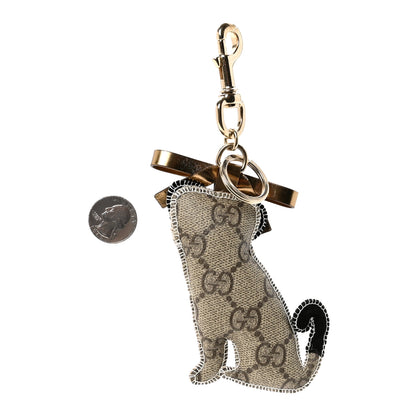 Gucci GG Supreme Monogram Oliver Pug Dog Key Charm 2 of 3