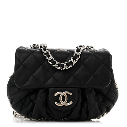Chanel Washed Lambskin Quilted Mini Chain Around Flap Black 1 of 12