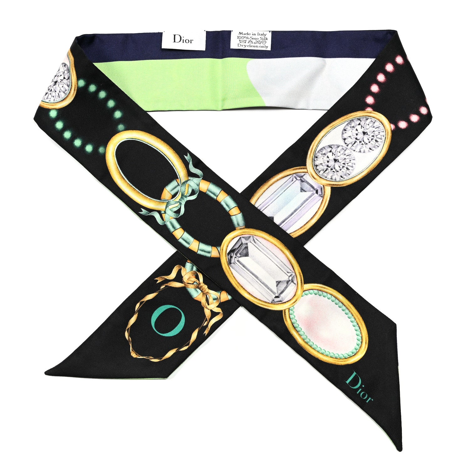 Christian Dior Silk ABCDior O Mitzah Scarf Black 1 of 3