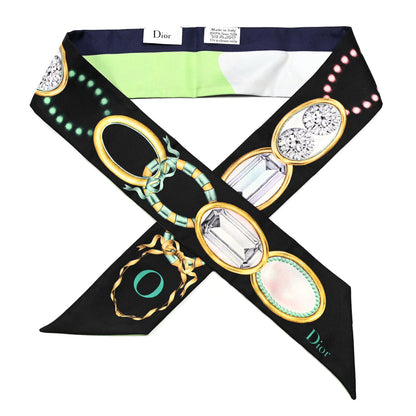 Christian Dior Silk ABCDior O Mitzah Scarf Black 1 of 3