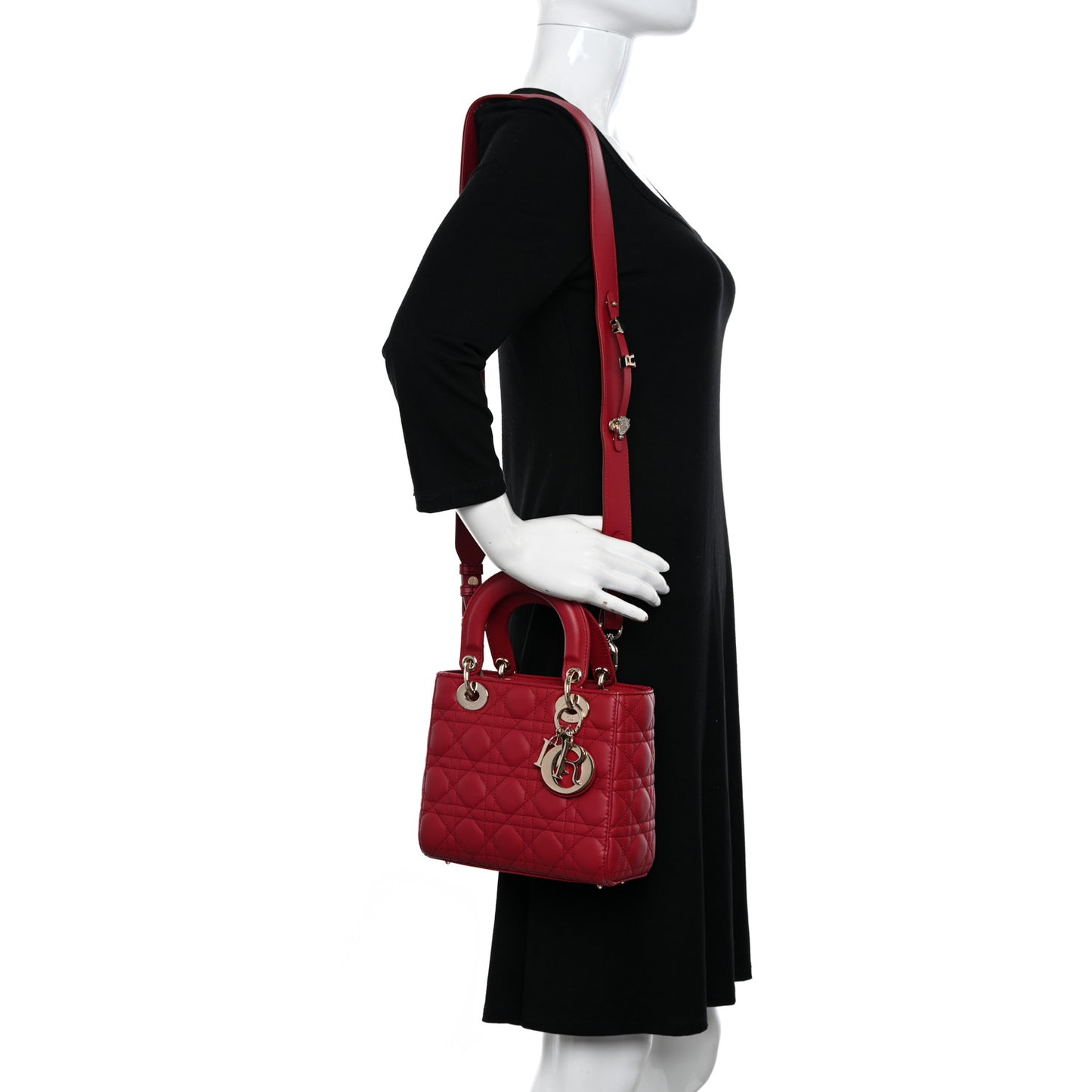 Lambskin Cannage Small My ABCDior Lady Dior Red