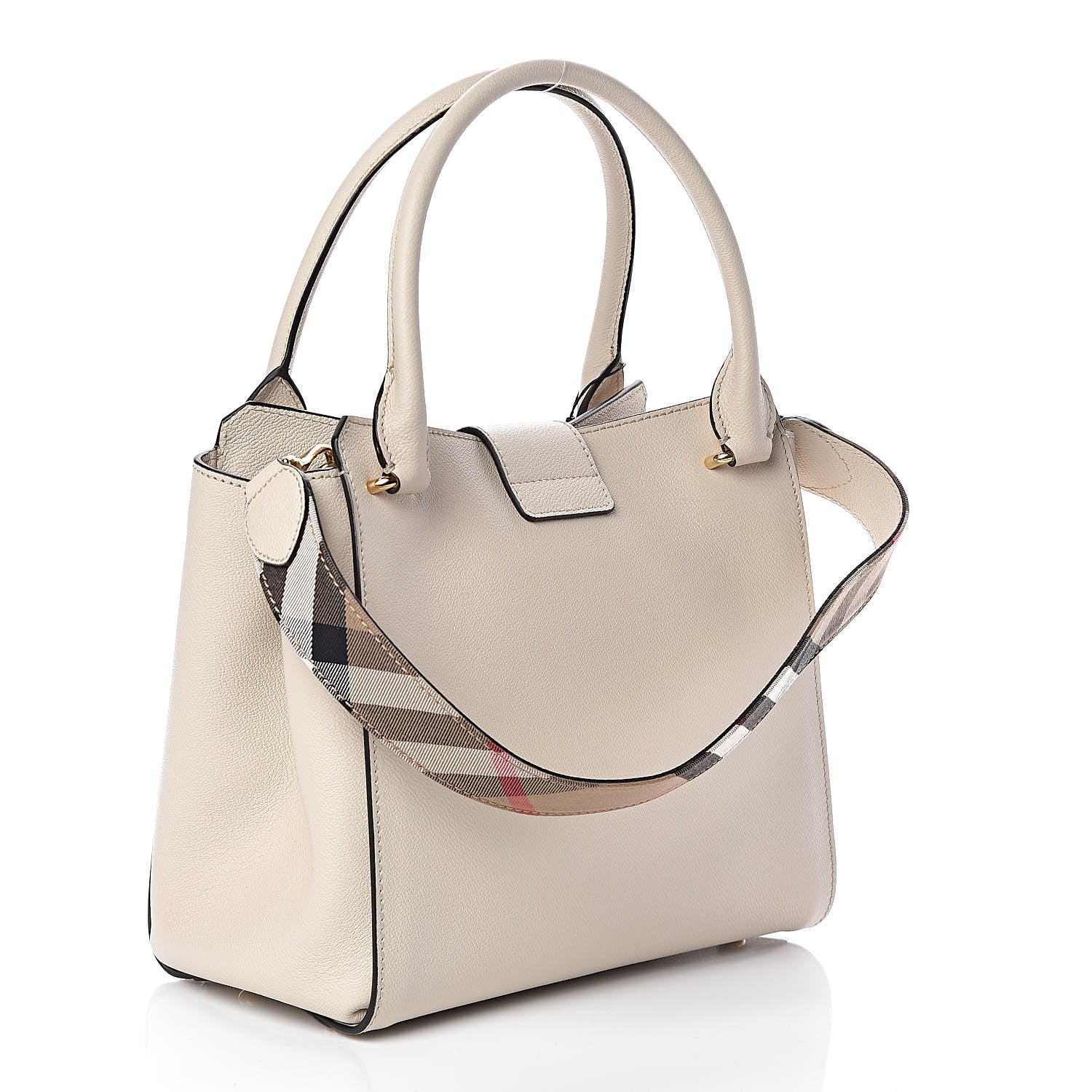 Burberry Soft Grain Calfskin Medium Buckle Tote Limestone 3 of 9