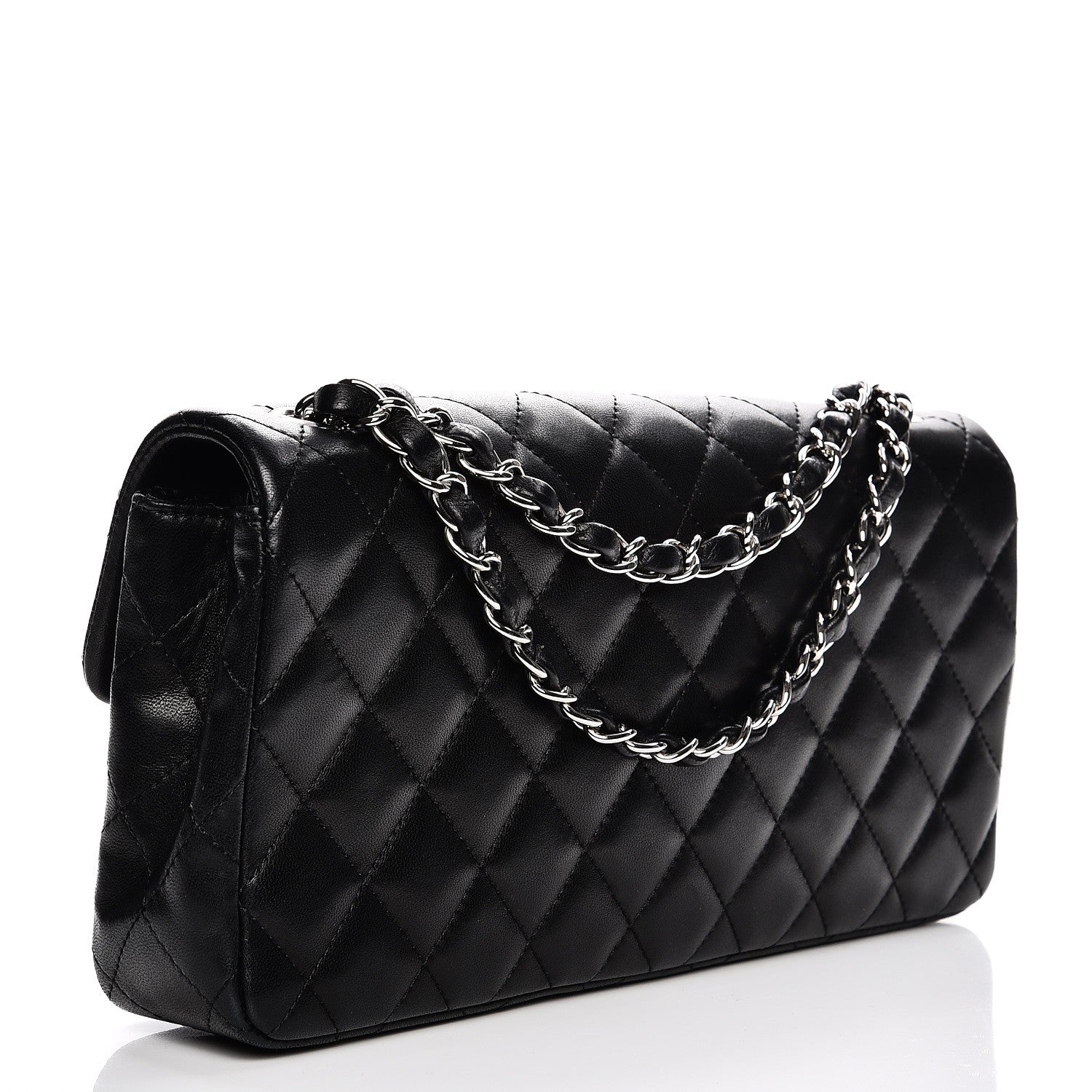 Chanel Lambskin Quilted East West Flap Black 4 of 21