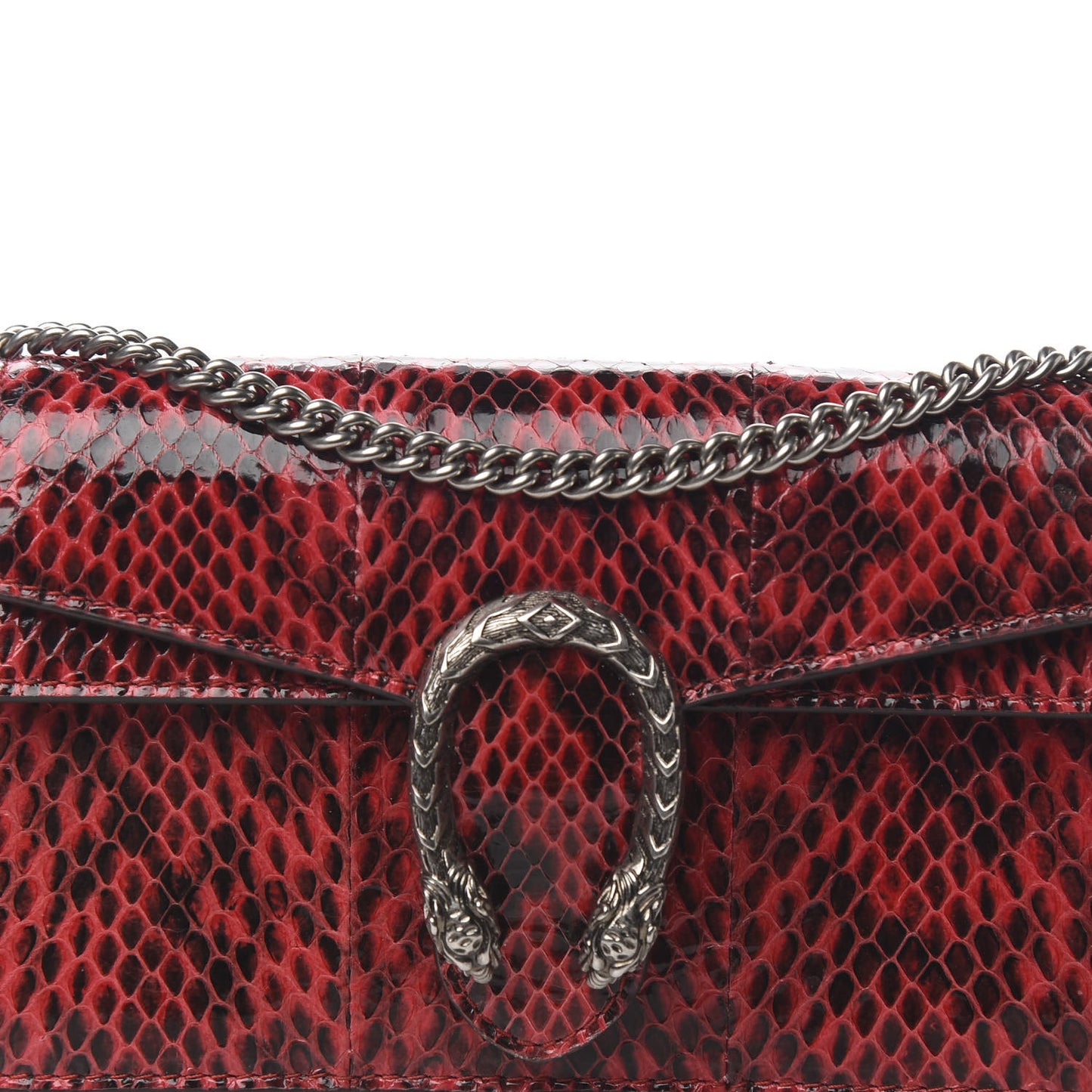 Snakeskin Super Mini Dionysus Shoulder Bag Red