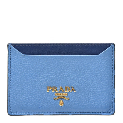 Prada Daino Colour Card Holder Mare Bluette 1 of 9