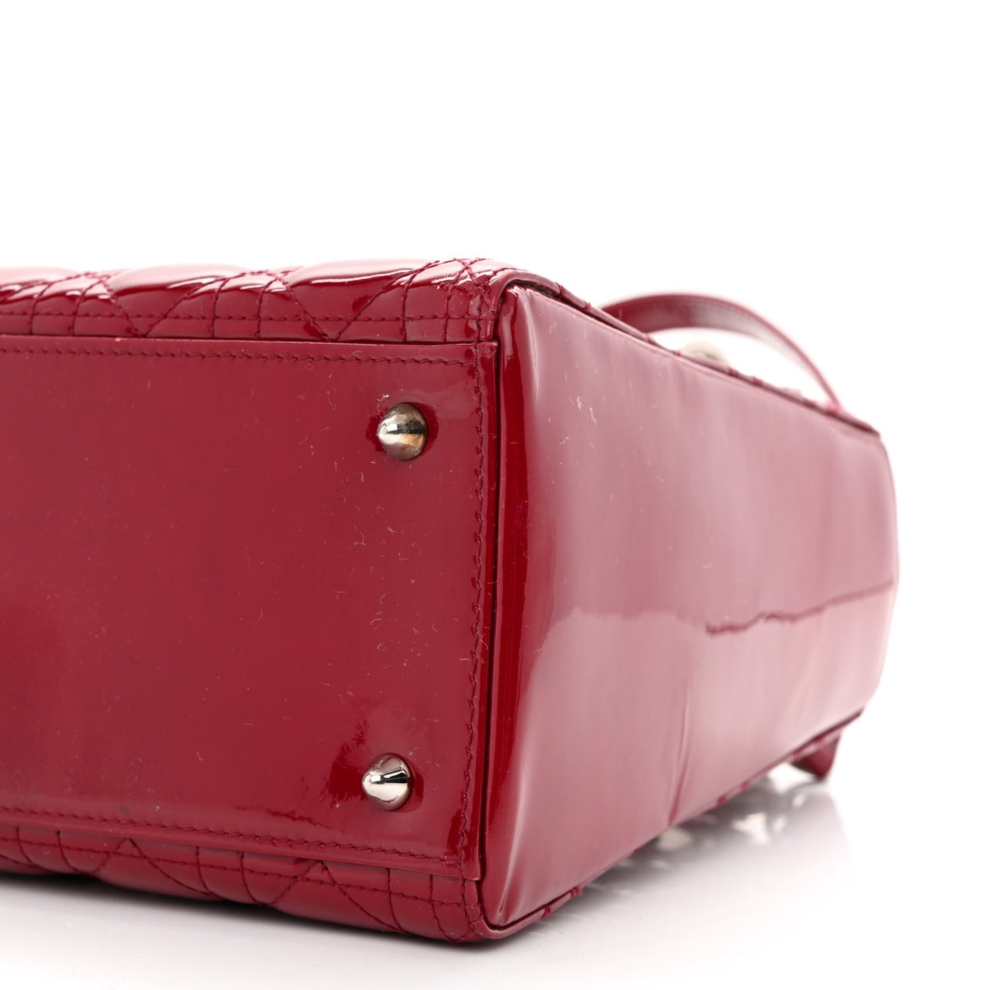 Patent Cannage Medium Lady Dior Red