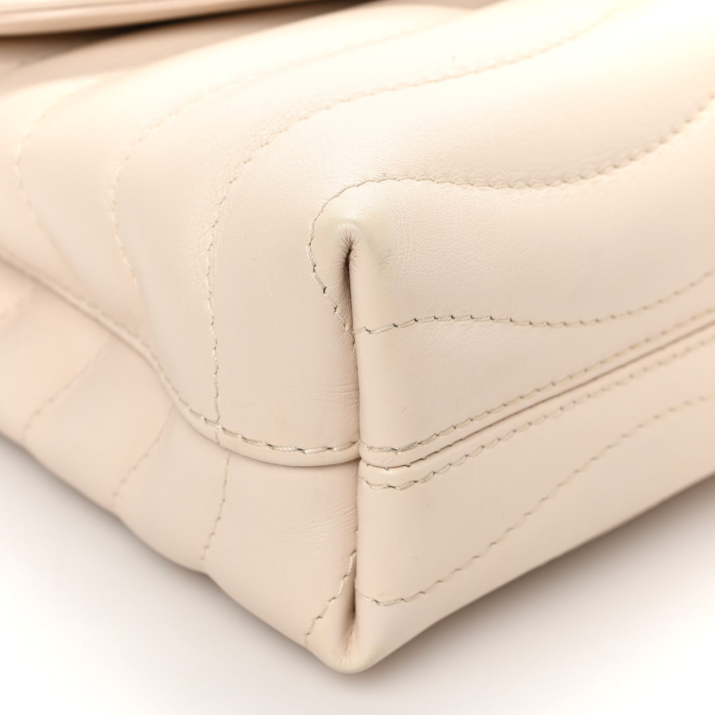Calfskin LV New Wave Chain Bag Ivory