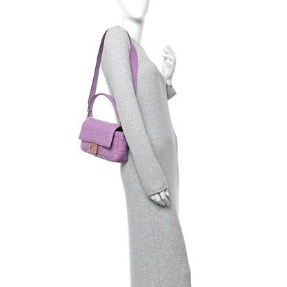 Fendi Nappa FF 1974 Embossed Baguette Agapanto 2 of 10