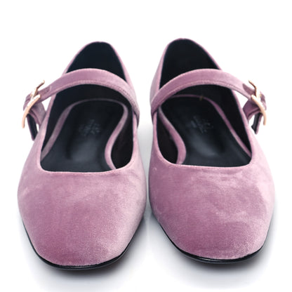 Hermes Velvet Jane Ballet Flats 38 Bruyere 2 of 9