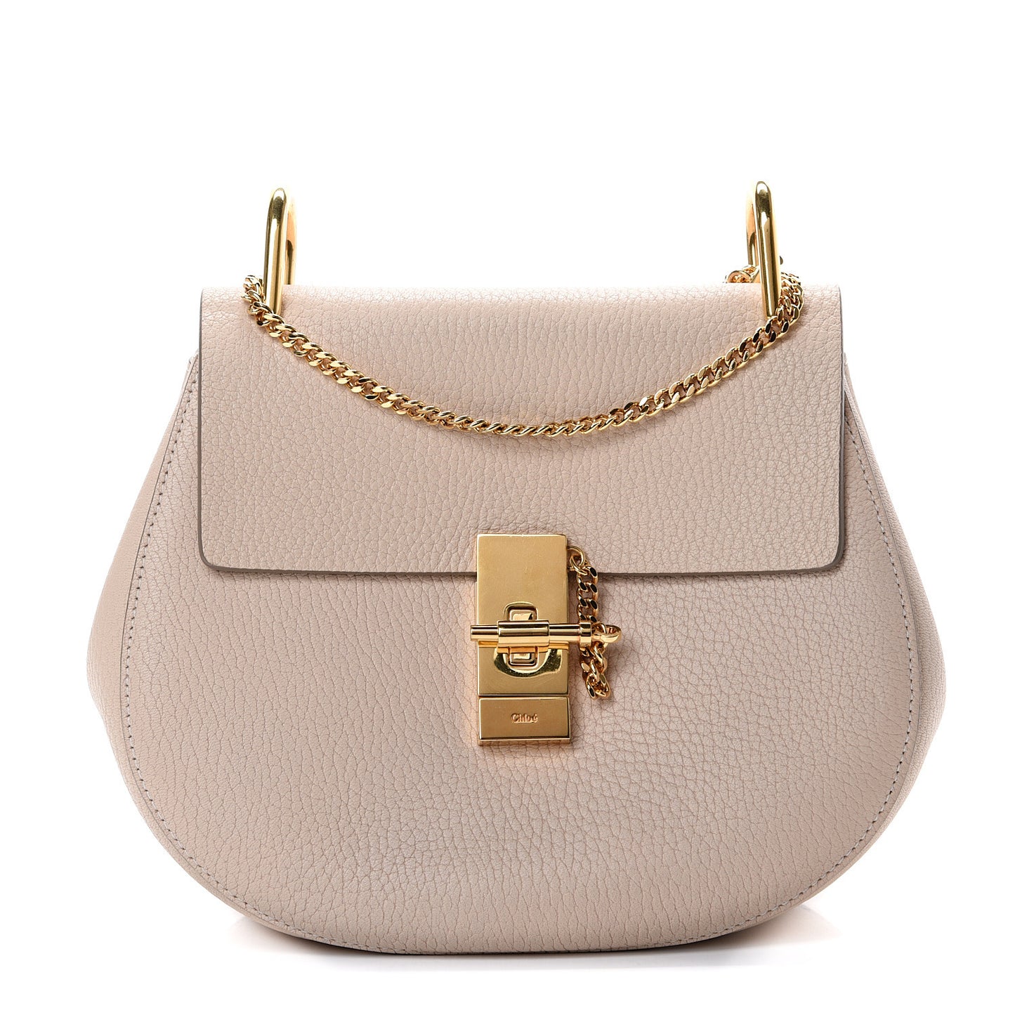 Grained Lambskin Drew Shoulder Bag Abstract White